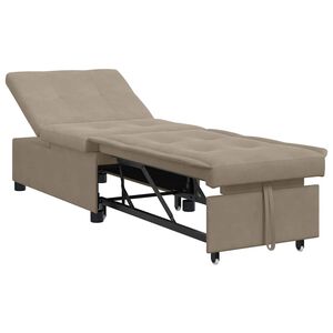vidaXL Sof&aacute;-Cama Cinzento-acastanhado 194 x 67 x 82 cm Microfibra
