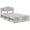 vidaXL Estrutura da Cama com cabeceira Cinza Concreto 135 x 190 cm