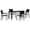 vidaXL Conjunto de Jantar para Jardim 5 pcs Preto A&ccedil;o revestido a p&oacute;