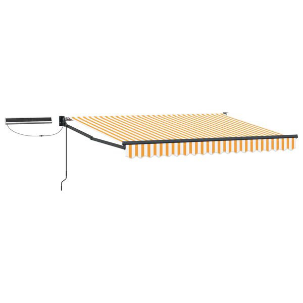 vidaXL Toldo Retr&aacute;til El&eacute;trico Laranja e Branco 3,5 x 2,5 m