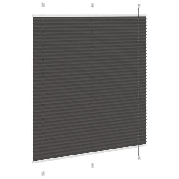 vidaXL Preto Plissada Cega 115x100 cm Largura Tecido 114,4cm Poli&eacute;ster