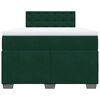 vidaXL Cama boxspring com colch&atilde;o 120x200 cm veludo verde-escuro