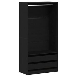 vidaXL Guarda-roupa com gaveta Carvalho Preto 100 x 50 x 200 cm
