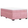vidaXL Cama boxspring com colch&atilde;o 120x190 cm veludo rosa