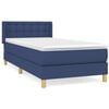 vidaXL Cama com molas/colch&atilde;o 90x190 cm tecido azul