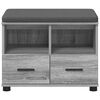 vidaXL Banco de Hall com almofada Cinza Sonoma 60 x 38 x 46 cm