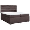 vidaXL Cama com molas/colch&atilde;o 200x200 cm tecido castanho-escuro
