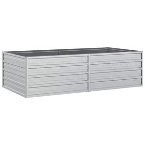 vidaXL Canteiro elevado de jardim 160x80x45cm a&ccedil;o galvanizado prateado