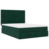 vidaXL Estrutura cama otomana colch&otilde;es 140x190 cm veludo verde escuro