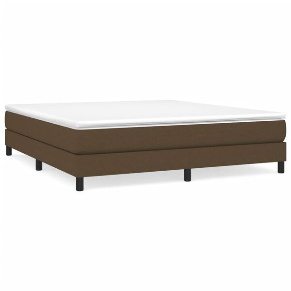 vidaXL Estrutura de cama com molas 160x200 cm tecido castanho-escuro