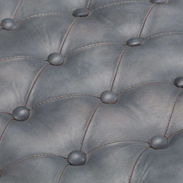 vidaXL Pufe 62x62x47 cm couro genu&iacute;no cinzento