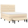 vidaXL Cama com molas/colch&atilde;o 140x190 cm tecido cor creme