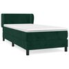 vidaXL Cama com molas/colch&atilde;o 90x200 cm veludo verde-escuro