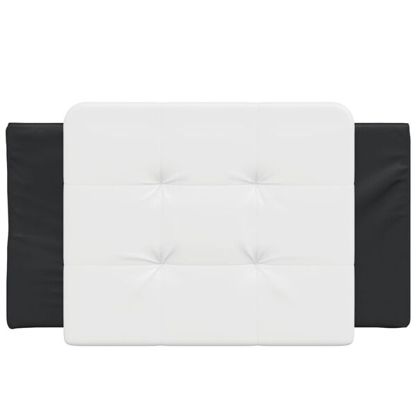 vidaXL Almofad&atilde;o de cabeceira Zadar 90 cm couro artificial preto e branco