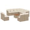vidaXL 12 pcs conjunto de sof&aacute;s p/ jardim com almofad&otilde;es vime PE bege