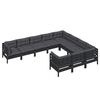 vidaXL 10 pcs conjunto lounge de jardim c/ almofad&otilde;es pinho preto