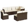 vidaXL 8 pcs conjunto sof&aacute;s de jardim c/ almofad&otilde;es vime PE castanho