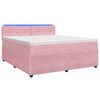 vidaXL Cama box spring com colch&atilde;o Rosa 180 x 200 cm Veludo