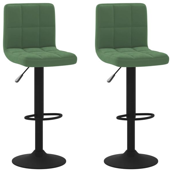 vidaXL Bancos de bar 2 pcs veludo verde-escuro