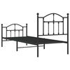 vidaXL Estrutura de cama com cabeceira e p&eacute;s 90x190 cm metal preto