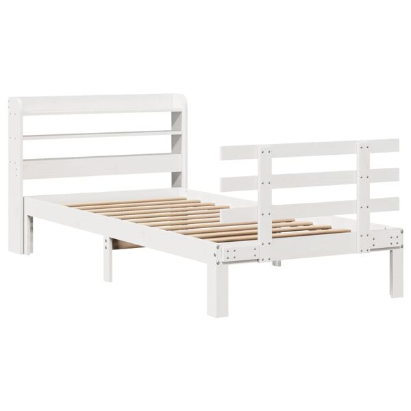 vidaXL Estrutura cama c/ cabeceira sem colchão 90x190 cm branco