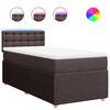 vidaXL Cama com molas/colch&atilde;o 100x200 cm tecido castanho-escuro