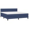 vidaXL Cama box spring c/ colch&atilde;o e LED 160x200 cm tecido azul