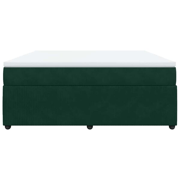 vidaXL Cama com molas/colch&atilde;o 180x200 cm veludo verde-escuro
