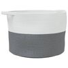 vidaXL Cesto de arruma&ccedil;&atilde;o &Oslash;55x36 cm algod&atilde;o cinzento e branco