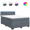vidaXL Cama com molas/colch&atilde;o 160x200 cm veludo cinzento-escuro