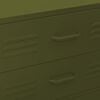 vidaXL Cómoda/aparador com gavetas aço 80x35x101,5 cm verde-azeitona