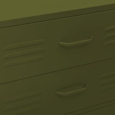 vidaXL Cómoda/aparador com gavetas aço 80x35x101,5 cm verde-azeitona