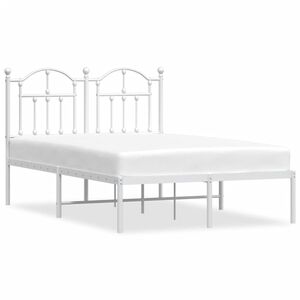 vidaXL Estrutura de cama com cabeceira 120x200 cm metal branco