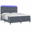 vidaXL Cama Box Spring LED Cinza Escuro 180 x 200 cm tecido