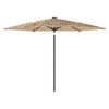 vidaXL Guarda-sol de jardim com poste de a&ccedil;o 288x288x225 cm castanho