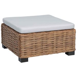 vidaXL Descanso de P&eacute; com Almofada GENDT Rattan Natural Natural