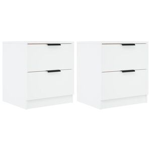 vidaXL Mesas de cabeceira 2 pcs madeira processada branco
