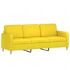 vidaXL Sof&aacute; 3 lugares + almofadas decora&ccedil;&atilde;o 180cm tecido amarelo-claro