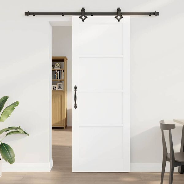 vidaXL Porta Deslizante Branco e Preto 78 x 211 cm