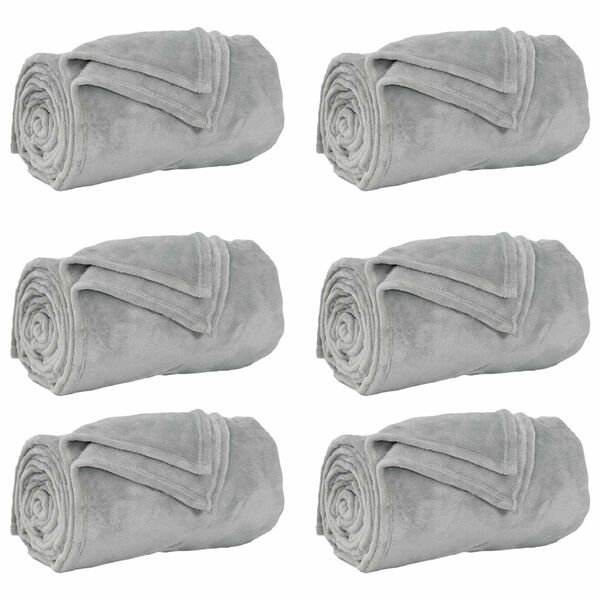 vidaXL Cobertores de Sof&aacute; 6 pcs Cinzeto 130 x 150 cm L&atilde;