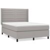 vidaXL Cama com molas/colch&atilde;o 140x200 cm tecido cinzento-claro