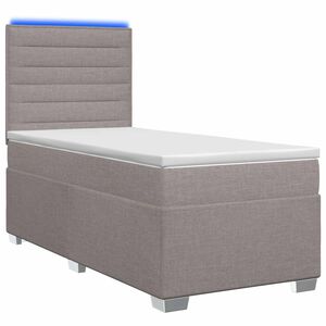 vidaXL Cama box spring com colch&atilde;o Cinzento-acastanhado 80 x 200 cm