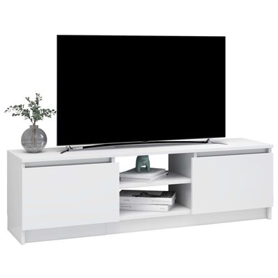 vidaXL Móvel de TV 120x30x35,5 cm contraplacado branco brilhante