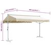 vidaXL Toldo de p&eacute; 600x300 cm creme