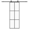 vidaXL Porta deslizante c/ conj. ferragens 76x205cm vidro ESG preto