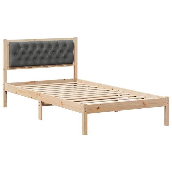 vidaXL Estrutura da Cama com cabeceira Cinza Escuro 100 x 200 cm