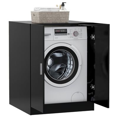 vidaXL Armário para máquina de lavar roupa preto