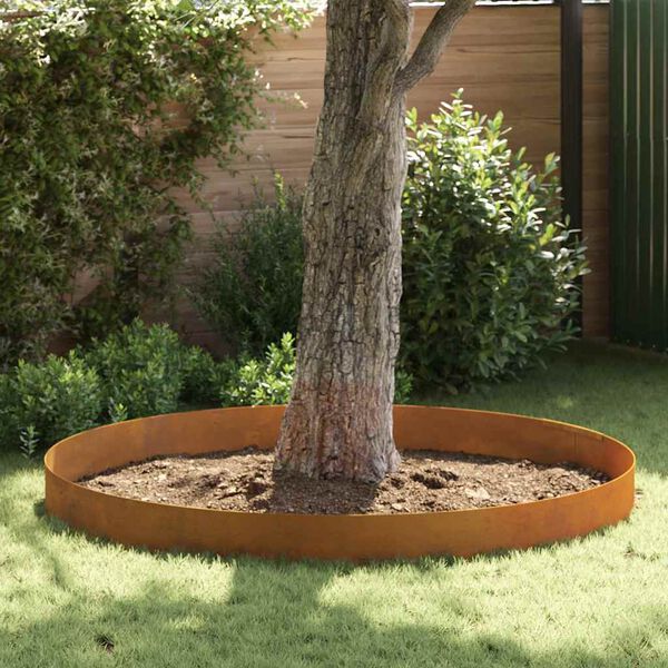 vidaXL Acabamento para Gramado 4 pcs Ferro Enferrujado A&ccedil;o Corten