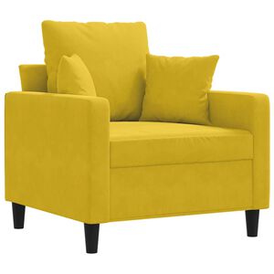 vidaXL Poltrona 60 cm veludo amarelo