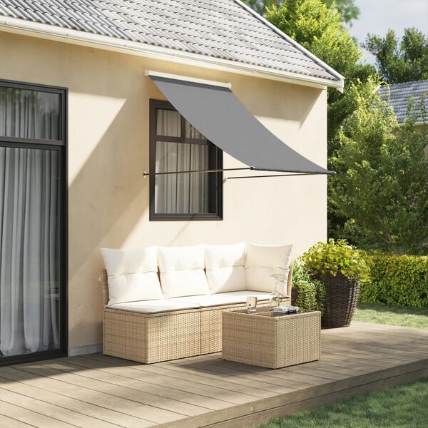 vidaXL Toldo retr&aacute;til 150x150 cm tecido e a&ccedil;o antracite